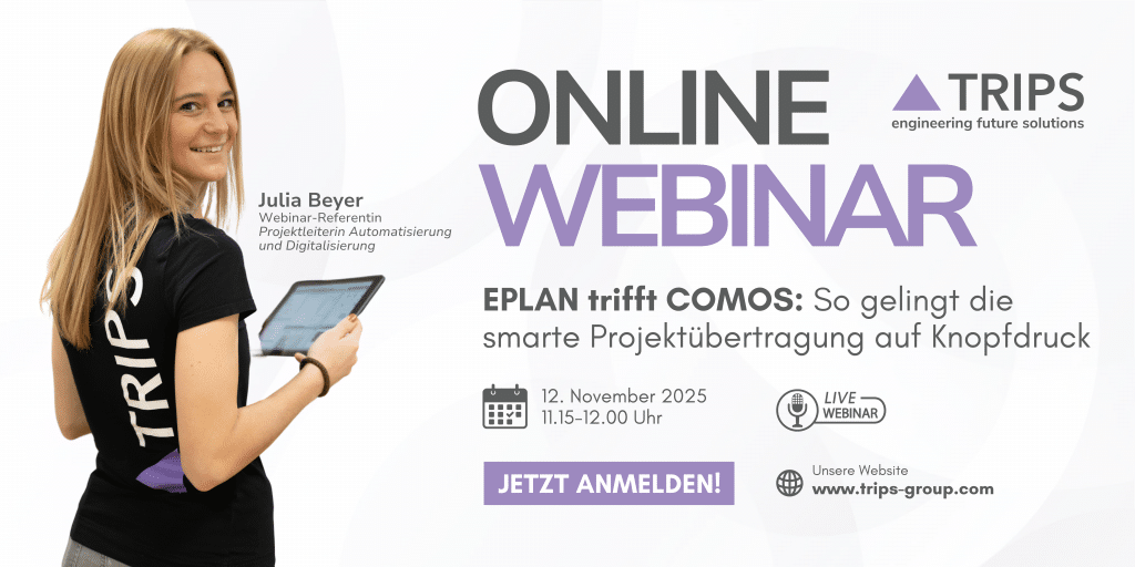 Banner EPLAN COMOS Webinar | TRIPS group